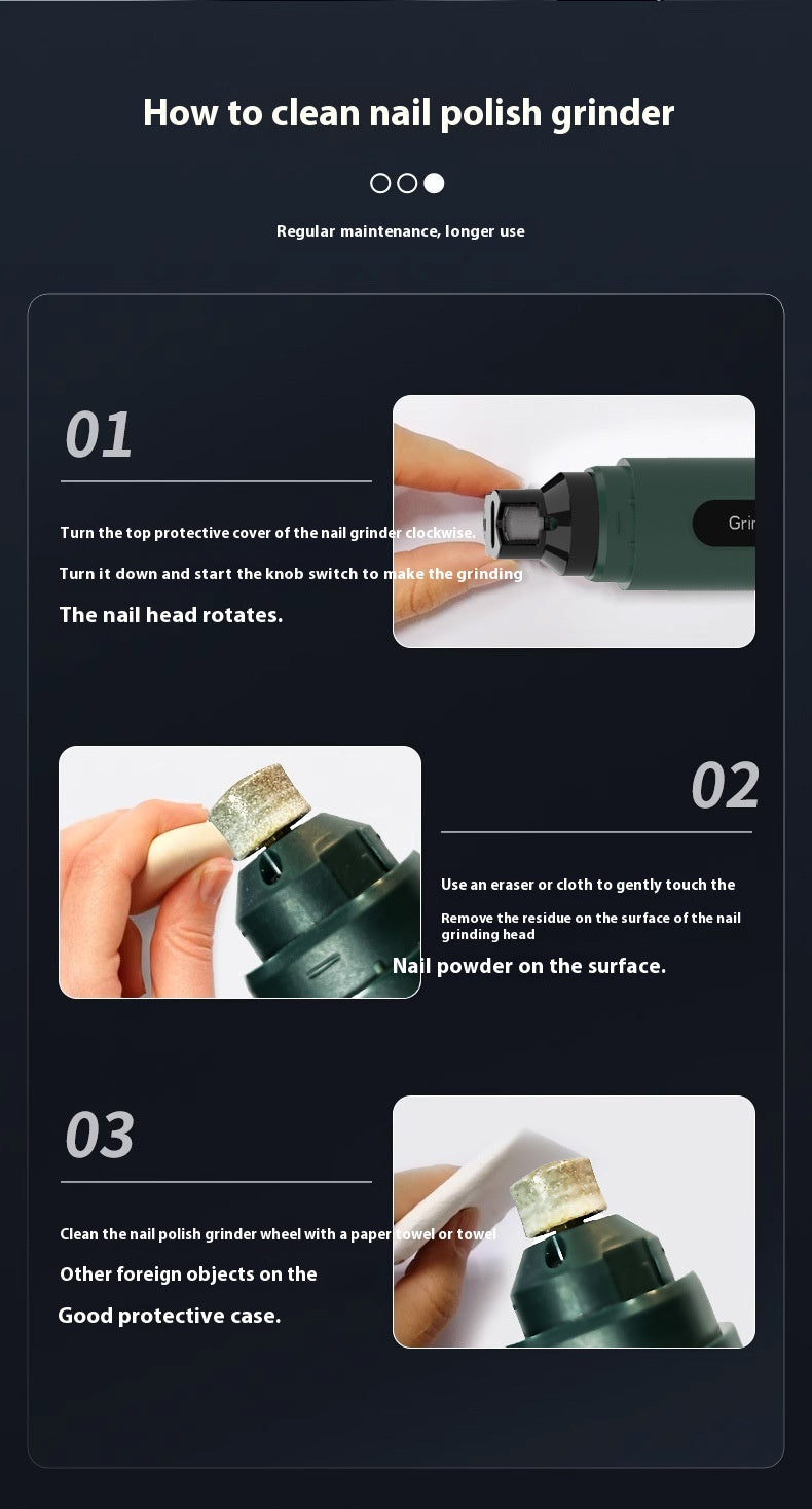 Rechargeable & Quiet Pet Nail Grinder with LED Light