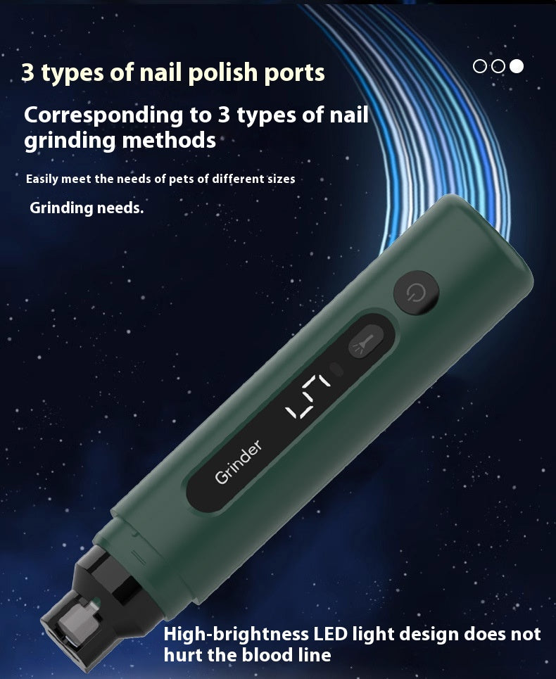 Rechargeable & Quiet Pet Nail Grinder with LED Light