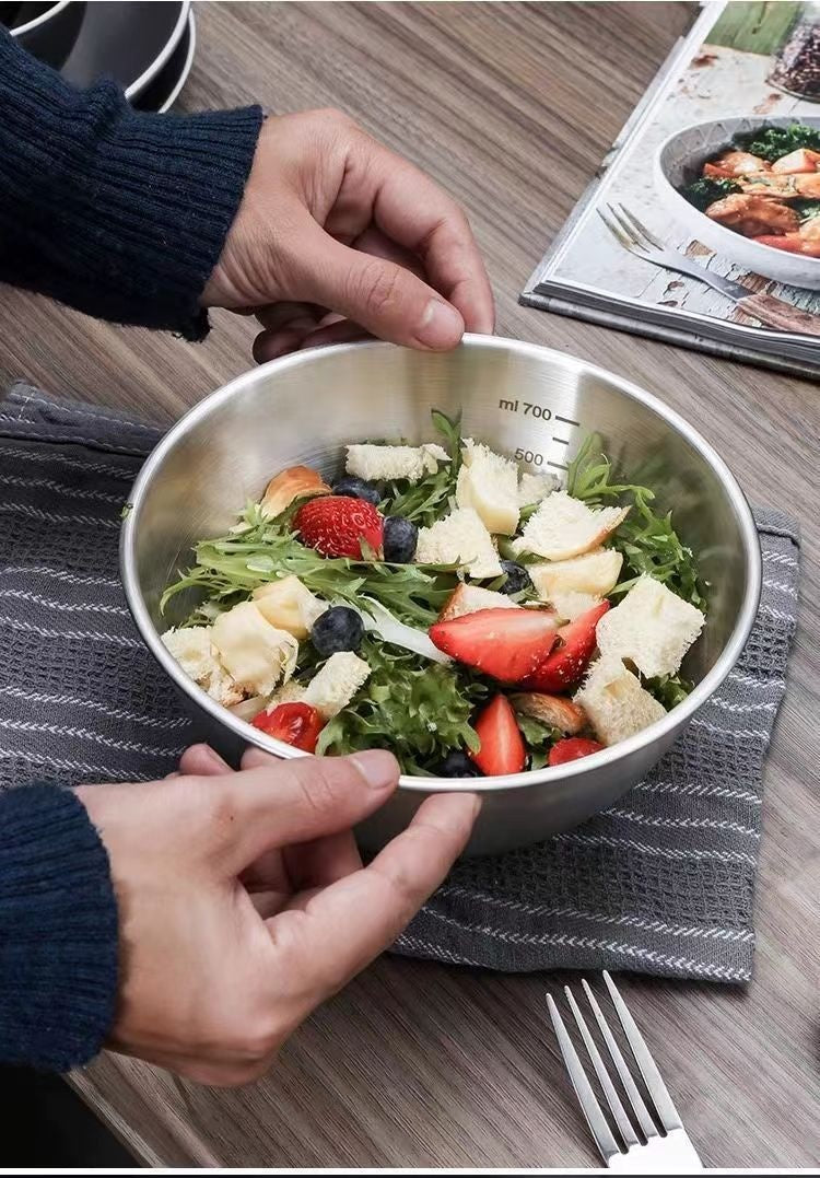 Stainless Steel Mixing Bowl with Scale