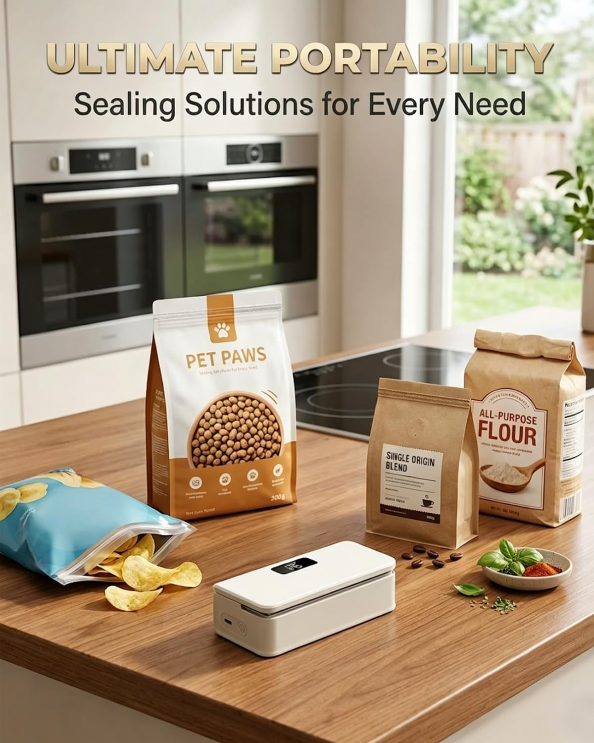 Mini Bag Sealer Magnetic Fridge with Cutter and Magnet, Rechargeable Heat Portable Bag Resealer for Mylar Bags Chip Bags, Faddish Snack Press Seal Machine，Handheld Sellador Bolsas Plasticas (White)